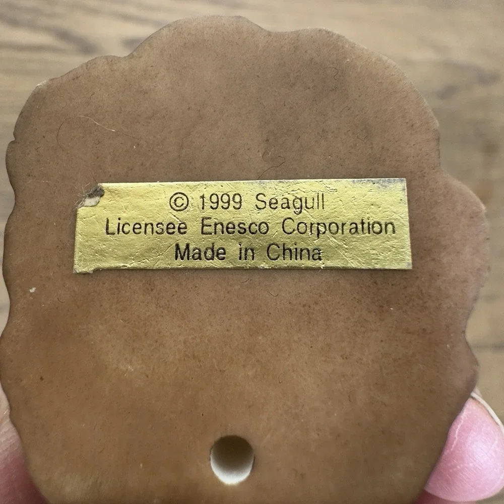 Vintage 1999 Seagull Enesco Owl Figurine Wall Hanging – Resin, 2.5